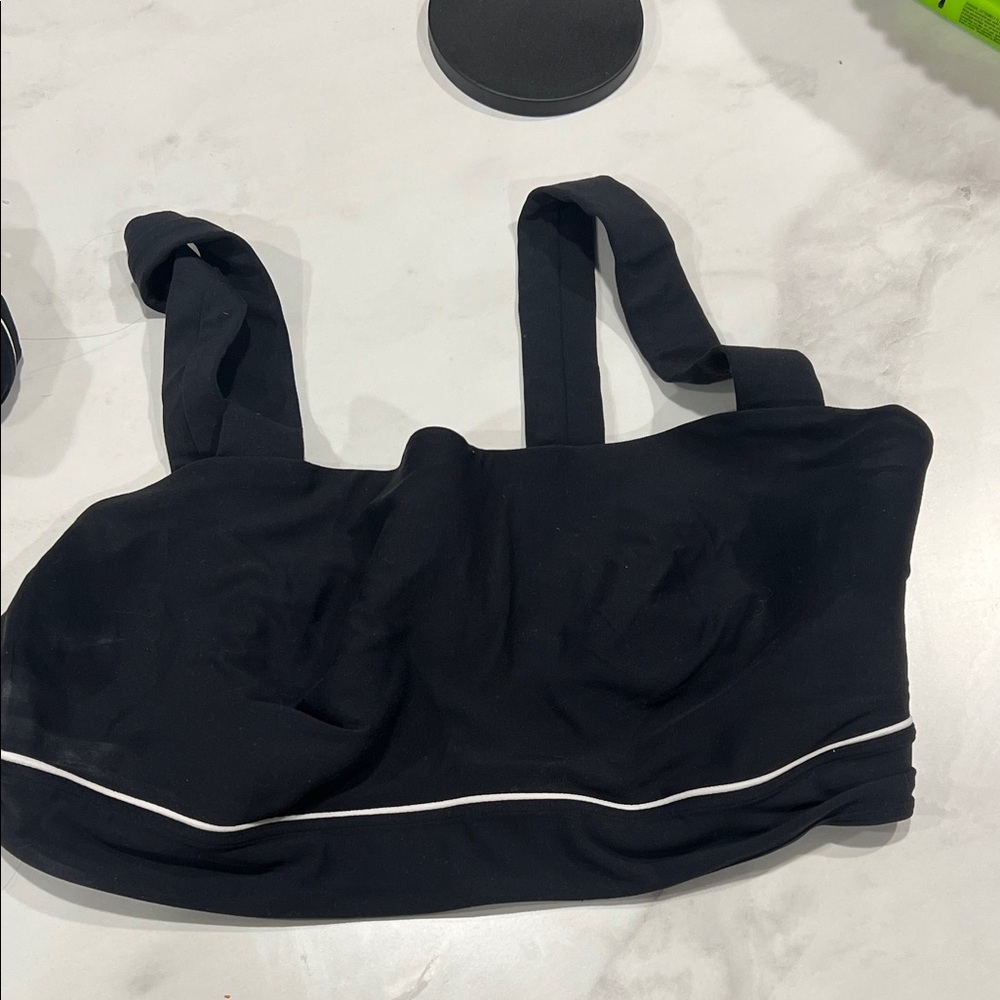All in Motion Black Bandeau with White Trim